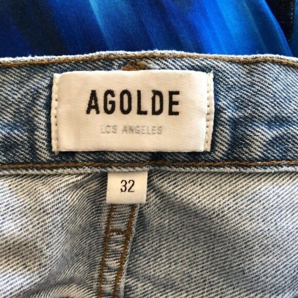 AGOLDE “Lana” Low-Rise Vintage Straight Jeans – Women’s Size 32 – Classic Indigo - Picture 7 of 12